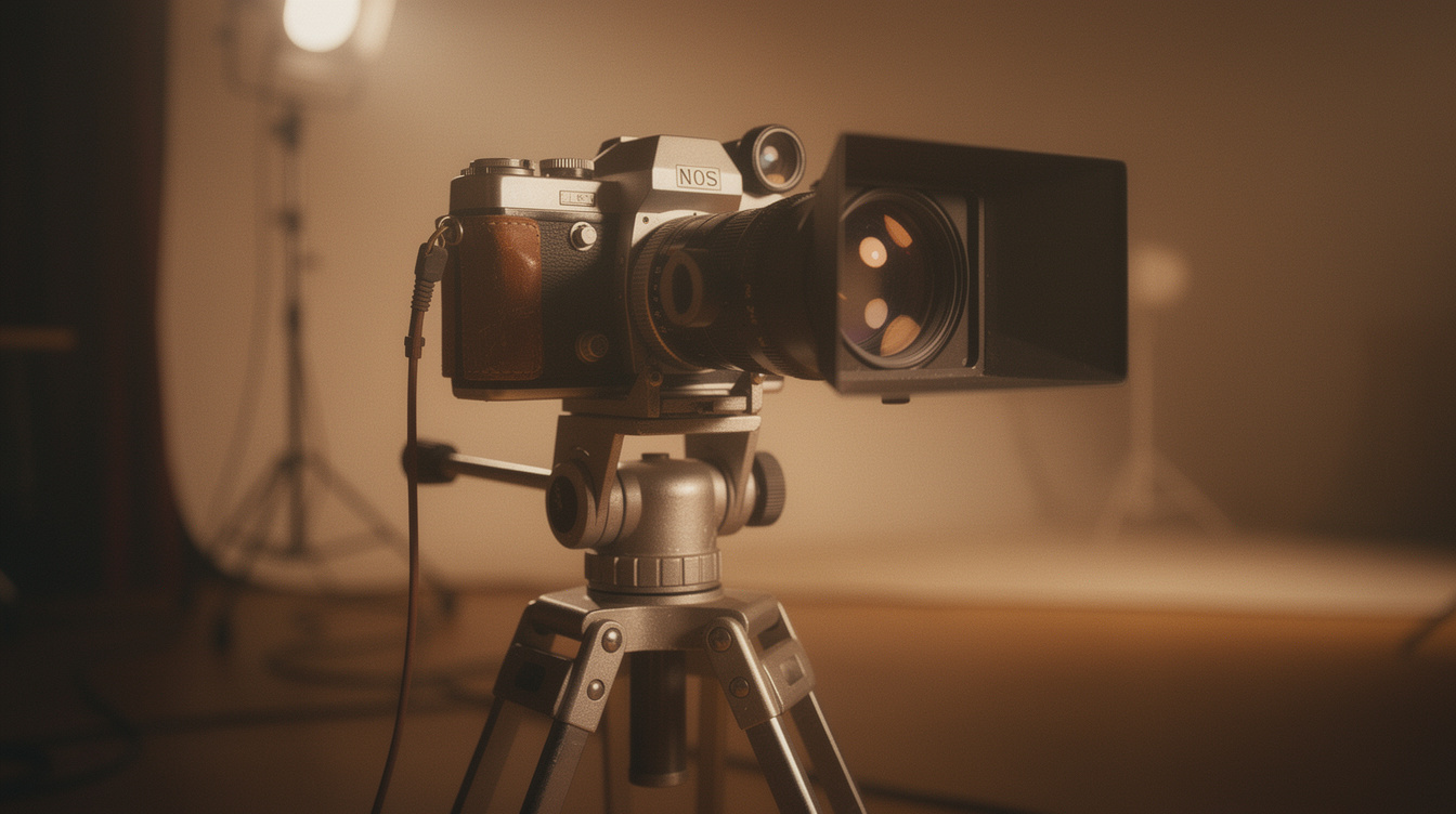 Vintage film camera and cinema set equipment
