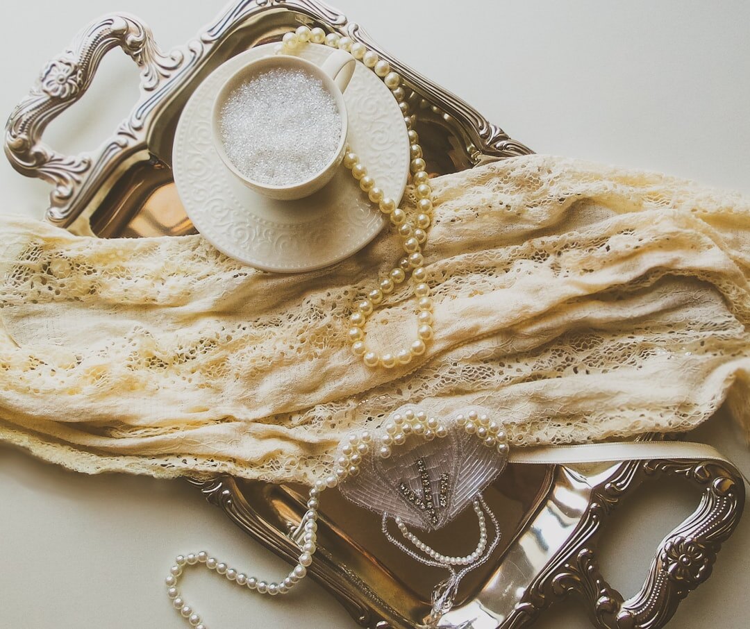 Elegant vintage accessories and jewelry still life