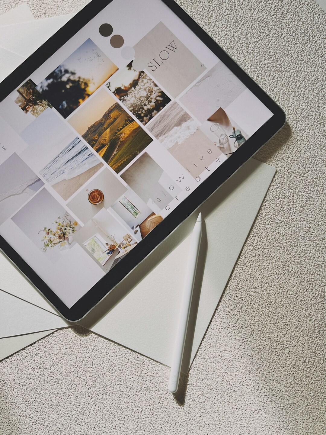 digital tablet with photos